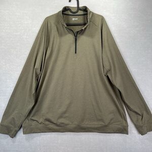 Brady Brand Men’s Quarter Zip XXL Long Sleeve Performance Pullover Olive Green